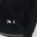 Christian Dior Trotter Canvas Boston Bag Suede Navy Silver Auth bs27975-9