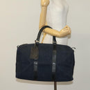 Christian Dior Trotter Canvas Boston Bag Suede Navy Silver Auth bs27975-20