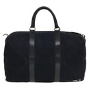 Christian Dior Trotter Canvas Boston Bag Suede Navy Silver Auth bs27975-2