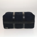 Christian Dior Trotter Canvas Boston Bag Suede Navy Silver Auth bs27975-5