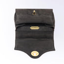 GIVENCHY Hand Bag Suede Gray Gold Auth bs27976-11