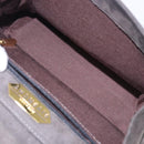 GIVENCHY Hand Bag Suede Gray Gold Auth bs27976-12