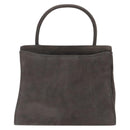 GIVENCHY Hand Bag Suede Gray Gold Auth bs27976-2