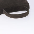 GIVENCHY Hand Bag Suede Gray Gold Auth bs27976-7