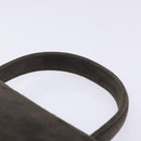 GIVENCHY Hand Bag Suede Gray Gold Auth bs27976-8