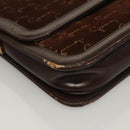 GIVENCHY Umhängetasche Wildleder Braun Gold Auth bs27977-9