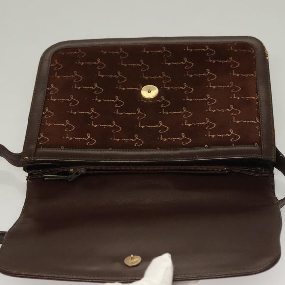 GIVENCHY Umhängetasche Wildleder Braun Gold Auth bs27977