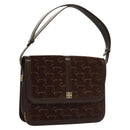 GIVENCHY Umhängetasche Wildleder Braun Gold Auth bs27977-1