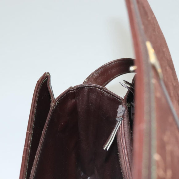 GIVENCHY Shoulder Bag Suede Brown Gold Auth bs27977