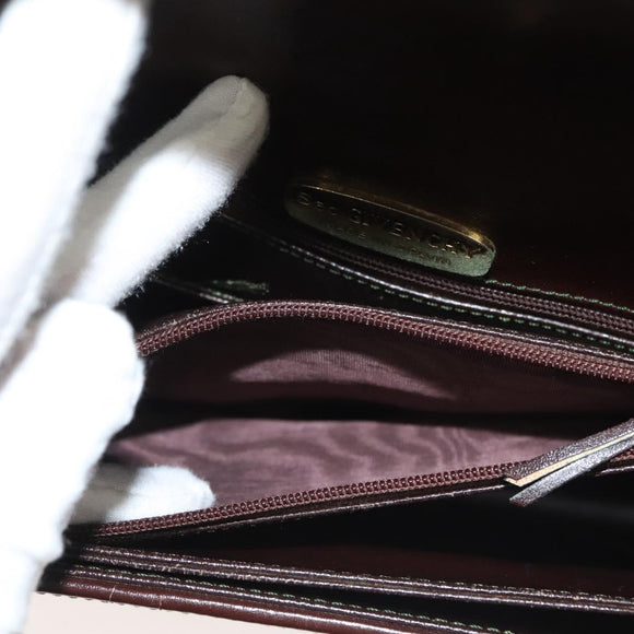 GIVENCHY Shoulder Bag Suede Brown Gold Auth bs27977