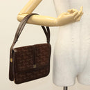 GIVENCHY Shoulder Bag Suede Brown Gold Auth bs27977-25