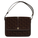 GIVENCHY Umhängetasche Wildleder Braun Gold Auth bs27977-13