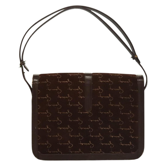 GIVENCHY Umhängetasche Wildleder Braun Gold Auth bs27977
