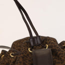 BOTTEGA VENETA Backpack Nylon Brown Gold Auth bs27978-21