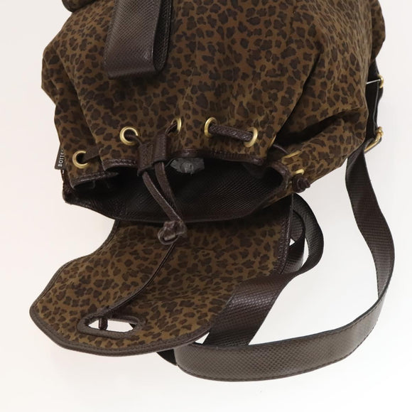 BOTTEGA VENETA Backpack Nylon Brown Gold Auth bs27978