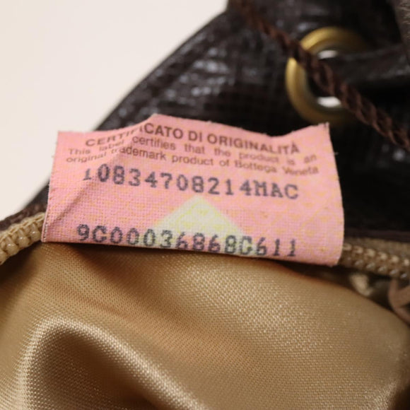 BOTTEGA VENETA Backpack Nylon Brown Gold Auth bs27978