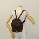 BOTTEGA VENETA Backpack Nylon Brown Gold Auth bs27978-28