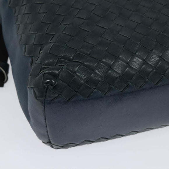 BOTTEGA VENETA INTRECCIATO Shoulder Bag Leather Blue Auth bs27981