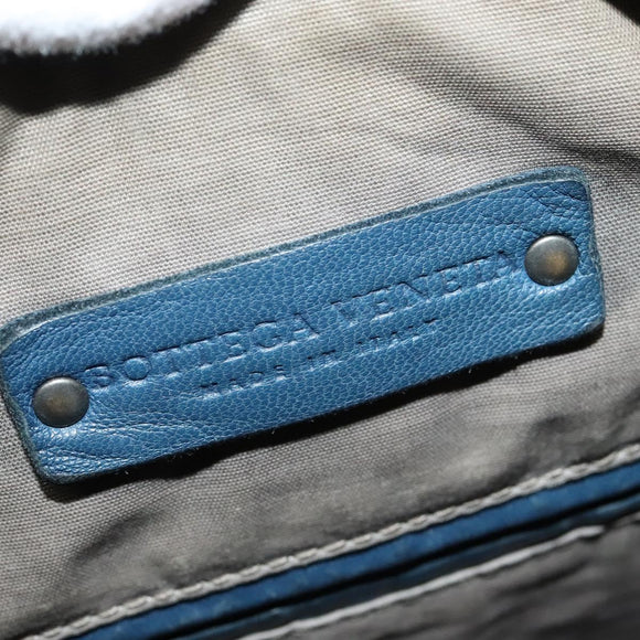 BOTTEGA VENETA INTRECCIATO Shoulder Bag Leather Blue Auth bs27981