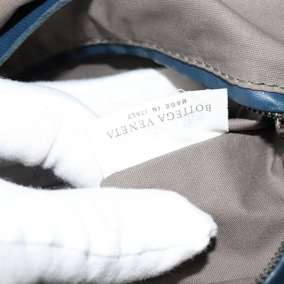 BOTTEGA VENETA INTRECCIATO Shoulder Bag Leather Blue Auth bs27981