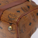 MCM Logogram Vicetos Boston Bag PVC Leather Brown Gold Auth bs27984-15