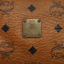 MCM Logogram Vicetos Boston Bag PVC Leather Brown Gold Auth bs27984-12