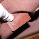 MCM Logogram Vicetos Boston Bag PVC Leather Brown Gold Auth bs27984-18