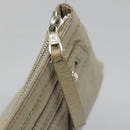 BALENCIAGA Classic Clip M Clutch Bag Leather Beige Silver Auth bs27985-8