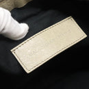 BALENCIAGA Classic Clip M Clutch Bag Leather Beige Silver Auth bs27985-9