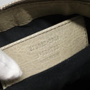 BALENCIAGA Classic Clip M Clutch Bag Leather Beige Silver Auth bs27985-12