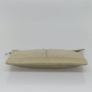 BALENCIAGA Classic Clip M Clutch Bag Leather Beige Silver Auth bs27985-6