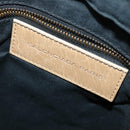BALENCIAGA Classic Flat Shoulder Bag Leather Beige Auth bs27986-19