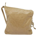 BALENCIAGA Classic Flat Shoulder Bag Leather Beige Auth bs27986-2