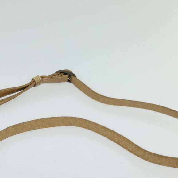 BALENCIAGA Classic Flat Shoulder Bag Leather Beige Auth bs27986