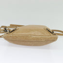 BALENCIAGA Classic Flat Shoulder Bag Leather Beige Auth bs27986-5