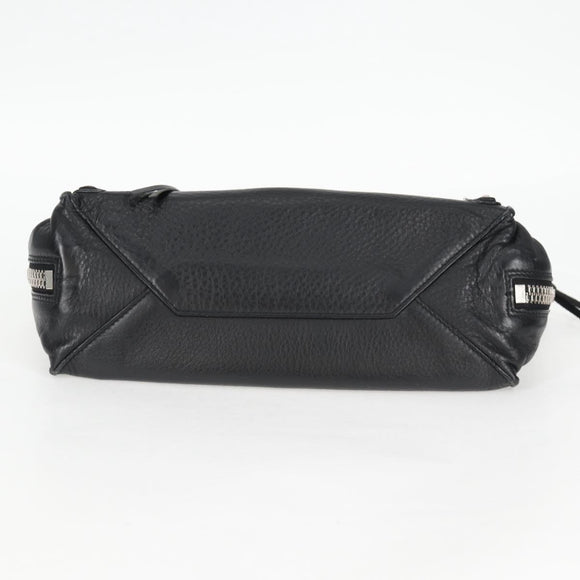 BALENCIAGA Paper Mini Hand Bag Leather 2way Black Silver 370926 Auth bs27987V