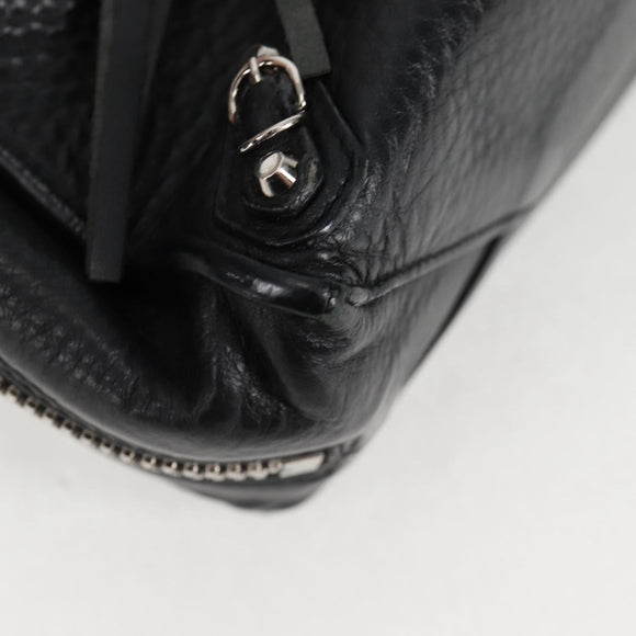 BALENCIAGA Paper Mini Hand Bag Leather 2way Black Silver 370926 Auth bs27987V