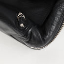 BALENCIAGA Paper Mini Hand Bag Leather 2way Black Silver 370926 Auth bs27987V-16