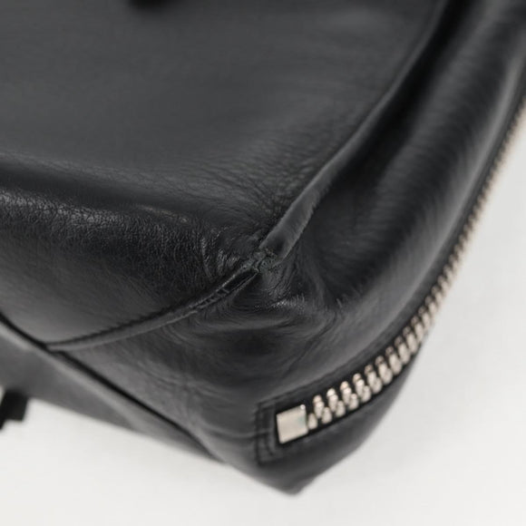 BALENCIAGA Paper Mini Hand Bag Leather 2way Black Silver 370926 Auth bs27987V