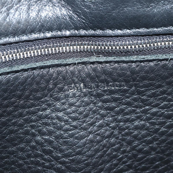 BALENCIAGA Paper Mini Hand Bag Leather 2way Black Silver 370926 Auth bs27987V