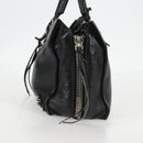 BALENCIAGA Paper Mini Hand Bag Leather 2way Black Silver 370926 Auth bs27987V-3