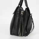 BALENCIAGA Paper Mini Hand Bag Leather 2way Black Silver 370926 Auth bs27987V-4