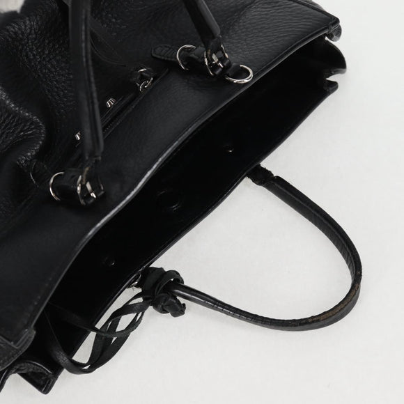 BALENCIAGA Paper Mini Hand Bag Leather 2way Black Silver 370926 Auth bs27987V