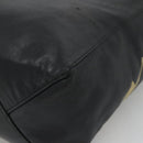 CELINE Mustang Print Vertical Cabas Tote Bag Leder Schwarz Gold Auth bs27989-15