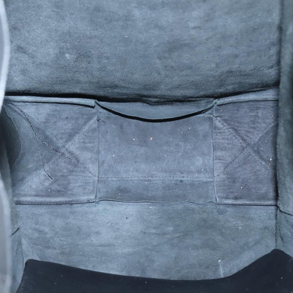 CELINE Mustang Print Vertical Cabas Tote Bag Leather Black Gold Auth bs27989