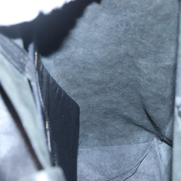 CELINE Mustang Print Vertical Cabas Tote Bag Leather Black Gold Auth bs27989