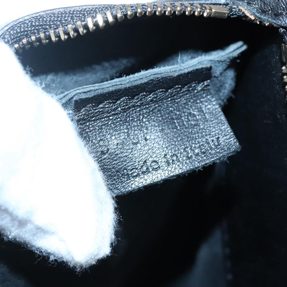 CELINE Mustang Print Vertical Cabas Tote Bag Leather Black Gold Auth bs27989