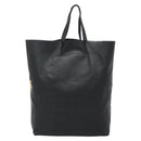 CELINE Mustang Print Vertical Cabas Tote Bag Leder Schwarz Gold Auth bs27989-2