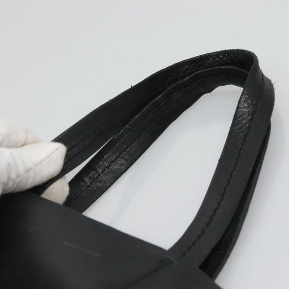 CELINE Mustang Print Vertical Cabas Tote Bag Leather Black Gold Auth bs27989