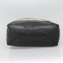 CELINE Mustang Print Vertical Cabas Tote Bag Leder Schwarz Gold Auth bs27989-5